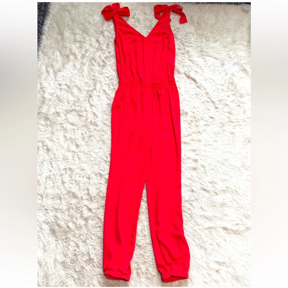 Amanda Uprichard Josephina Jumpsuit in Crimson Red - Size XS - Picture 3 of 6